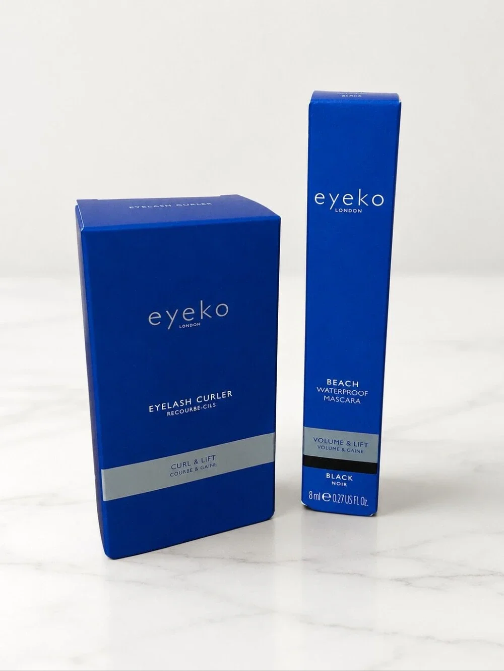 Eyeko Beach Waterproof Mascara & Eyelash Curler Set NIB Black Curl Lift